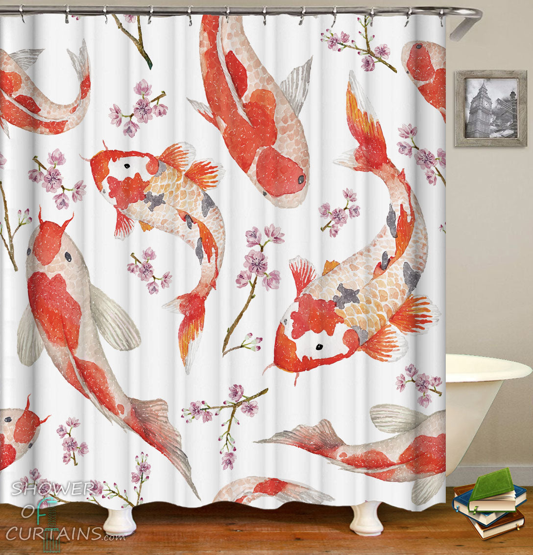 Koi Fish Shower Curtain Shower of Curtains
