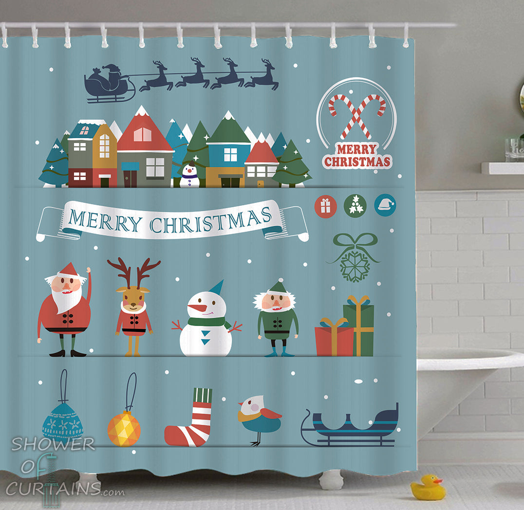 Christmas Shower Curtains Collection | Shower of Curtains