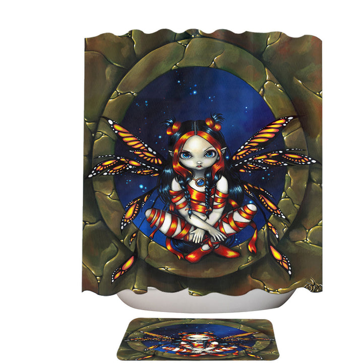 Cute Starry Night Fairy Shower Curtains Online