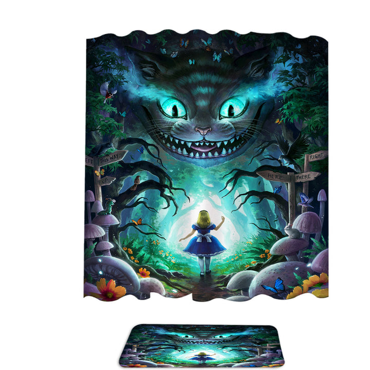 Shower Curtains of Wonderland Alice Scary Forest