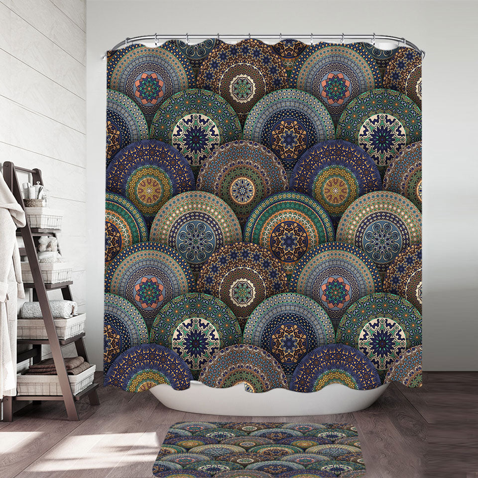 A Bunch of Oriental Mandalas Shower Curtains