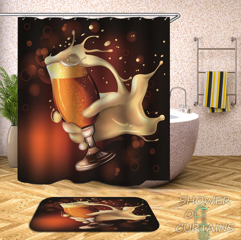 A Glass Of Beer Shower Curtain