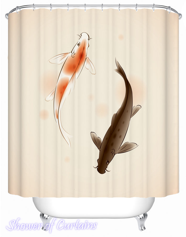A Pair Of Carp Fish Shower Curtain