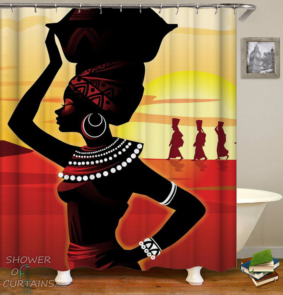 African Woman Shower Curtain - Beautiful African Girl