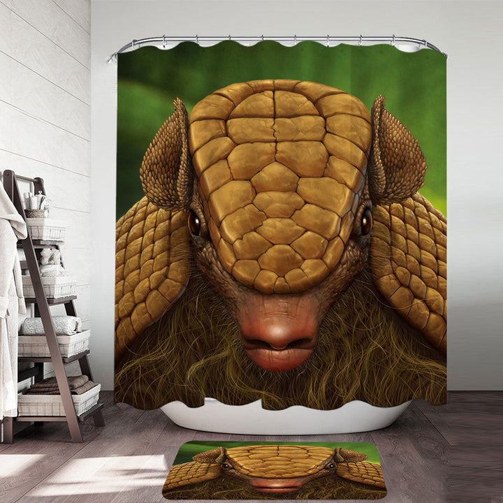 Animal Art Portrait Armadillo Shower Curtain