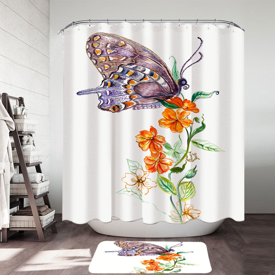 Art Painting Butterfly Shower Curtain