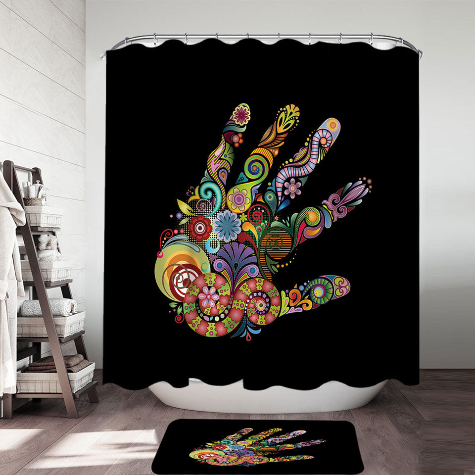 Boho Shower Curtain - Multi Color - Naturallife Boho Shower Curtain - Multi Color - Naturallife