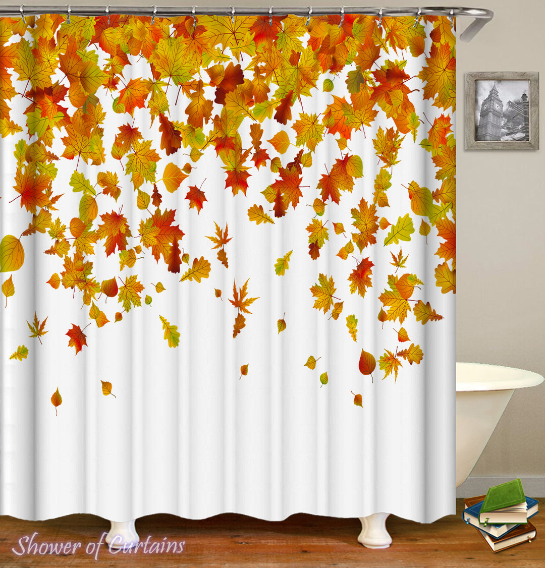Autumn Leaves Shower Curtains theme