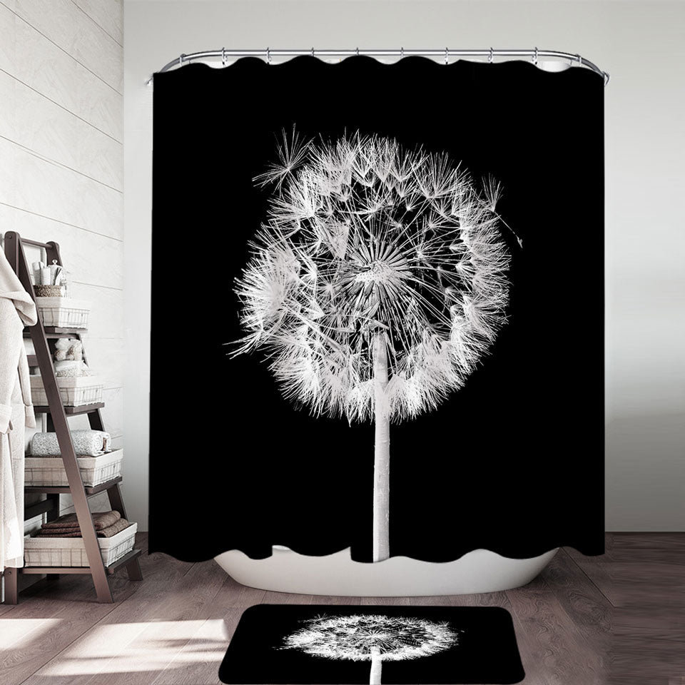 Black and White Decorative Shower Curtains Zoom Photo Groundsel