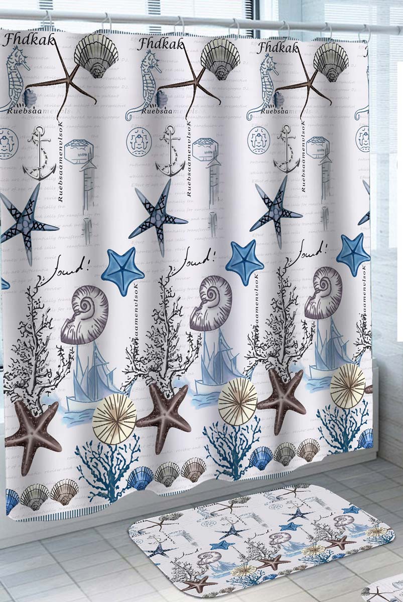Blue Ocean Nautical Shower Curtains