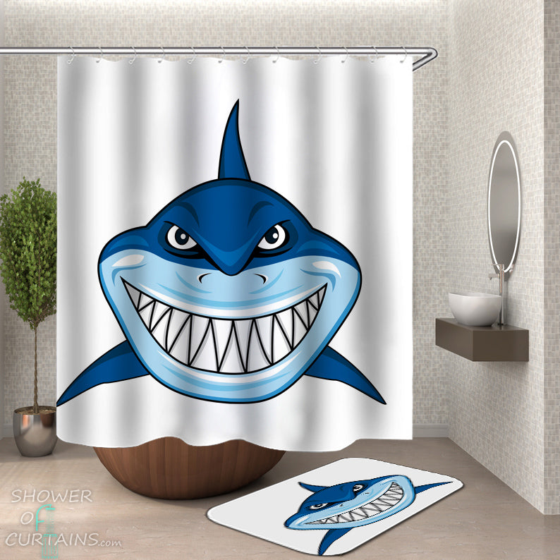 Cartoon Shark Shower Curtain