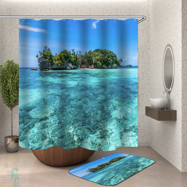Clear Ocean Shower Curtain