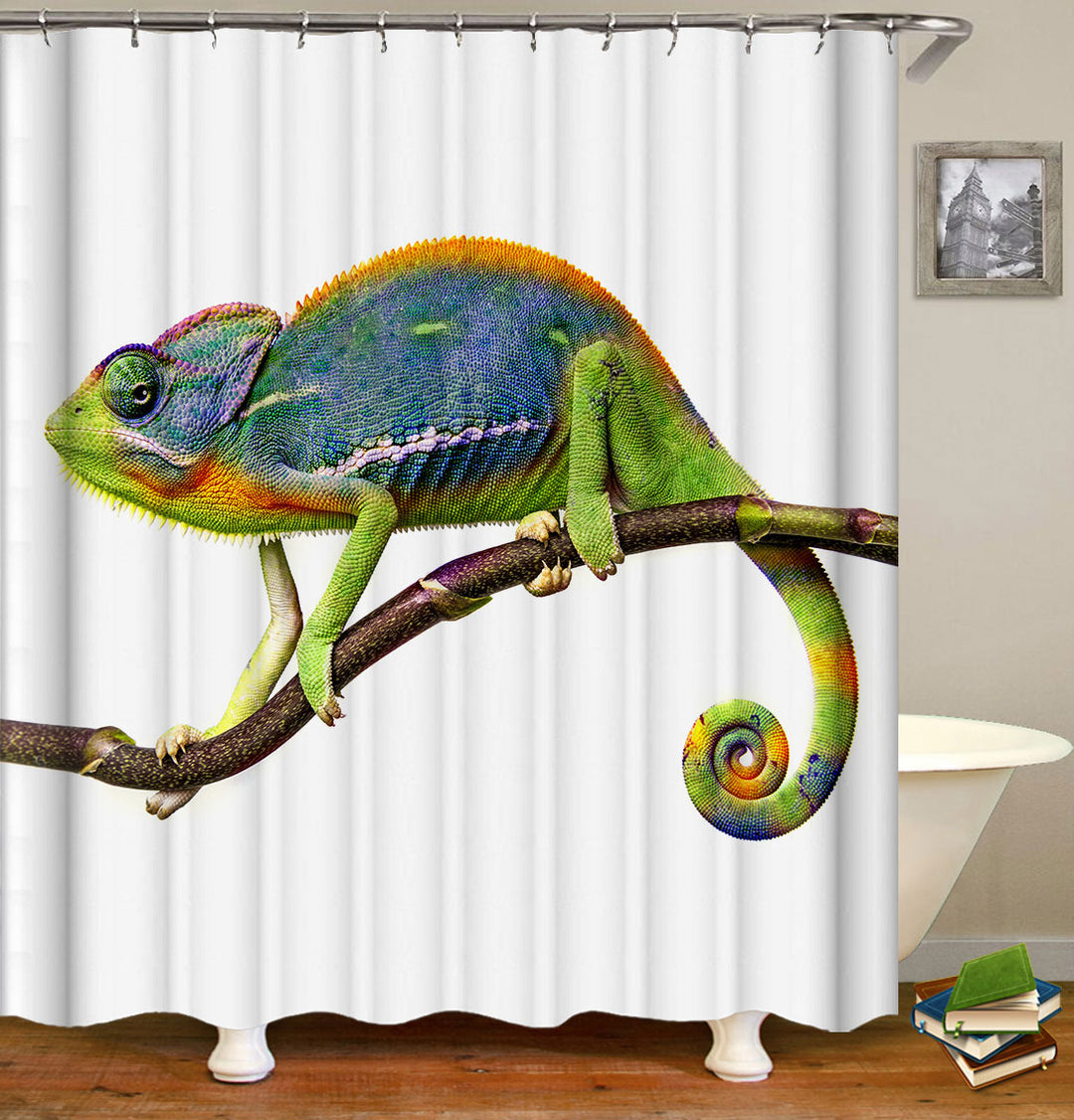 Colorful Chameleon Shower Curtain