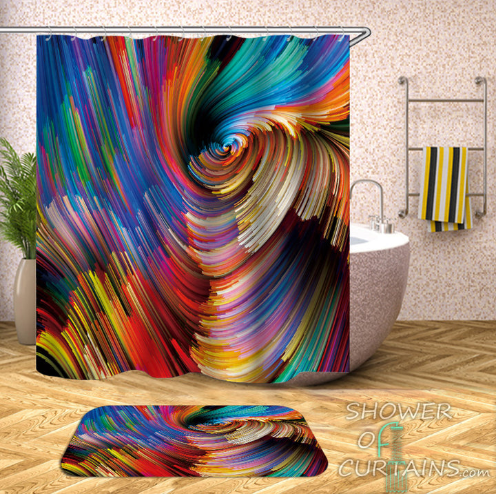 Colorful Shower Curtains - Colorful Twister