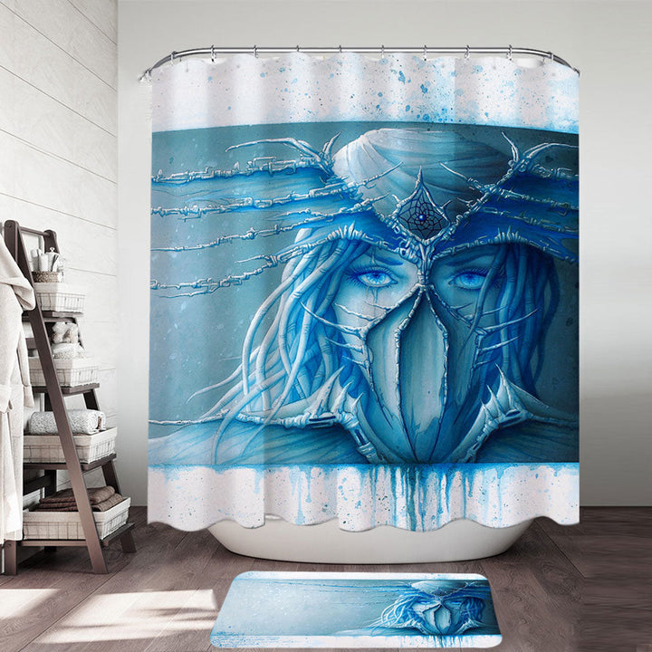 Cool Art Day Dream Freezing Blue Eyes Shower Curtain