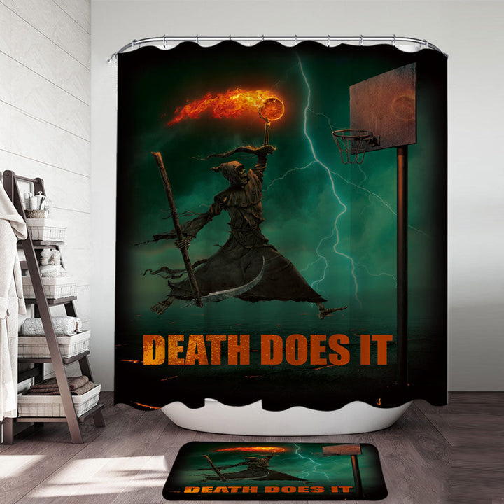 Cool Shower Curtains Dark Art Basketball Angel of Death