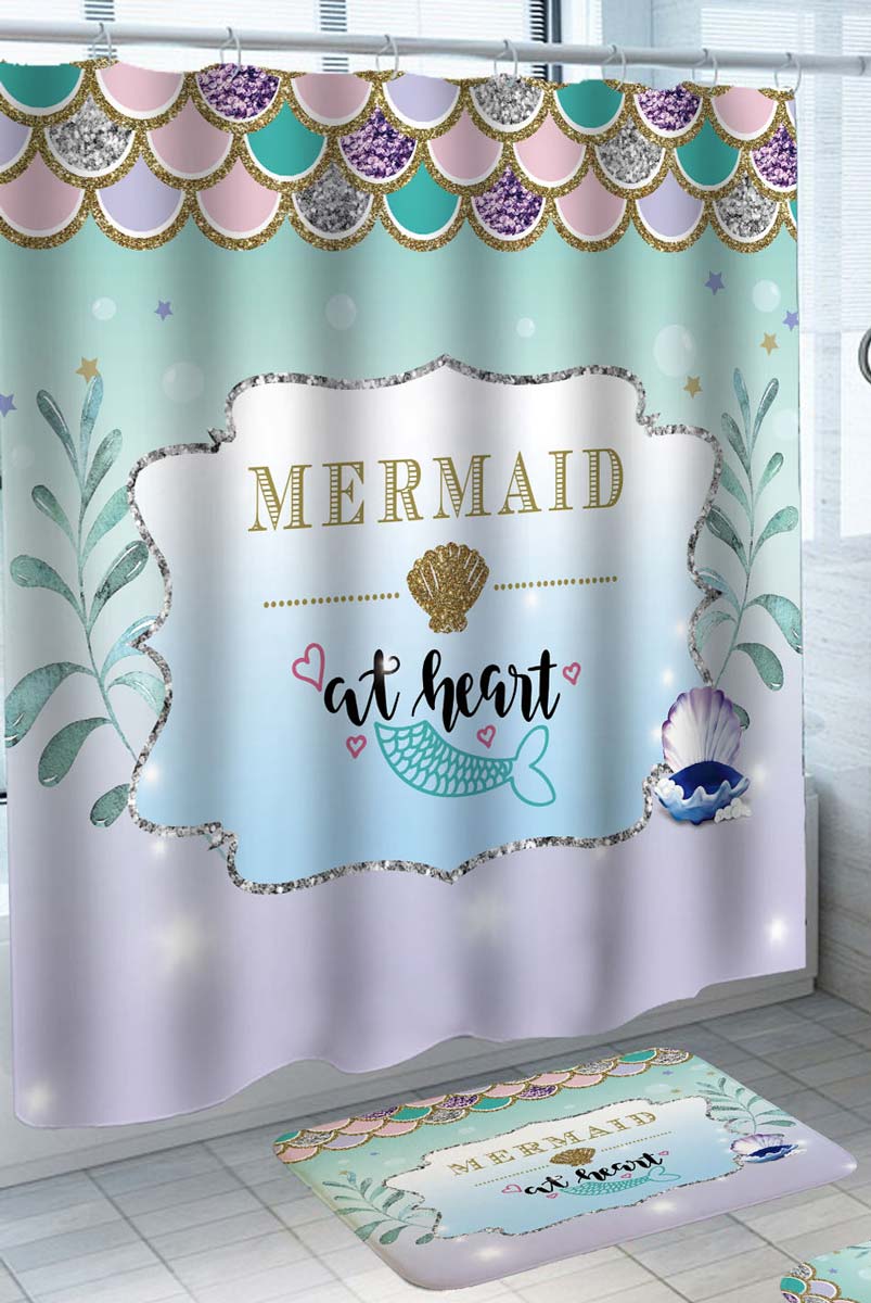 Cool Shower Curtains Mermaid at Heart