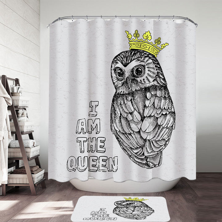 Cute Queen Owl Shower Curtains