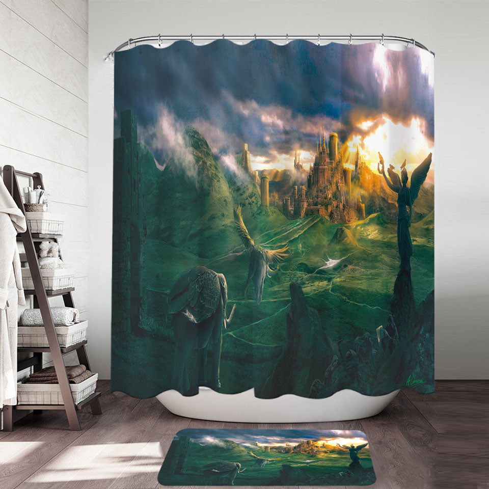 Fantasy Art Shower Curtains the Castle Highlands