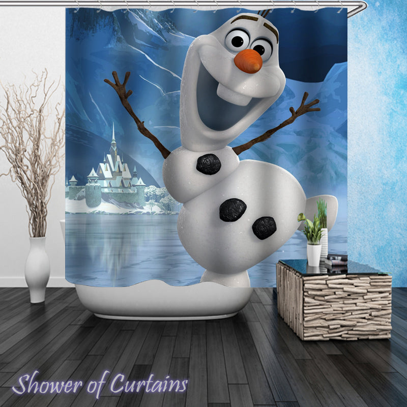 Frozen - Jumping Olaf Shower Curtain