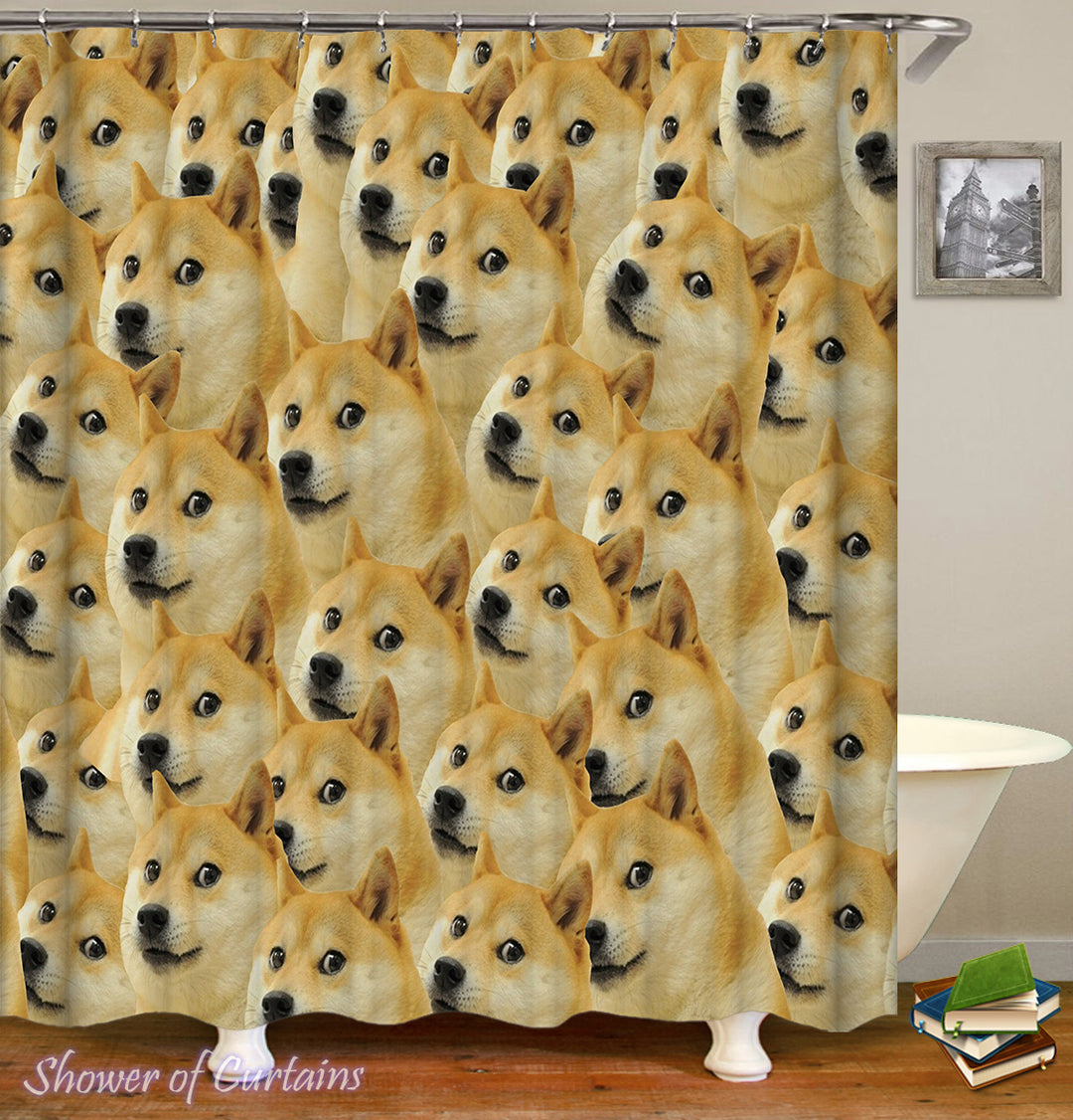 Funny Shower Curtains - Doge, Doge, Doge meme