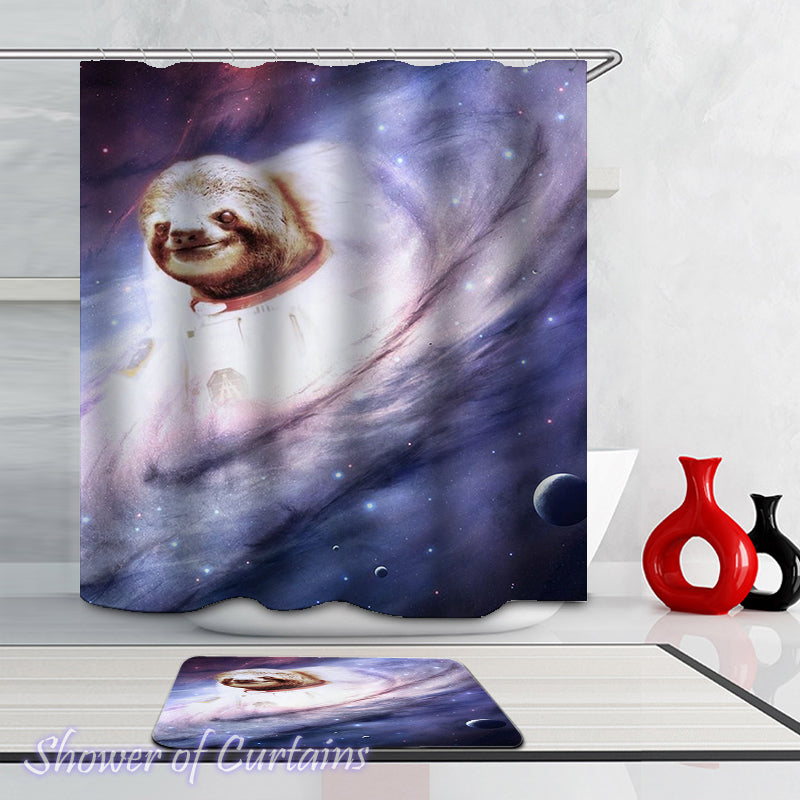 Funny Shower Curtains - Sloth In The Milky Way