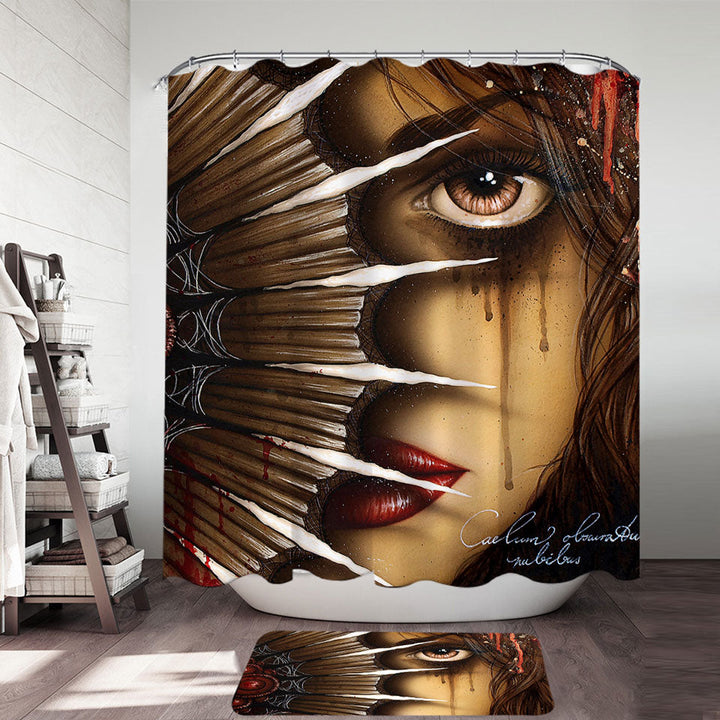 Gothic Fantasy Nahimana Bloody Woman Shower Curtain