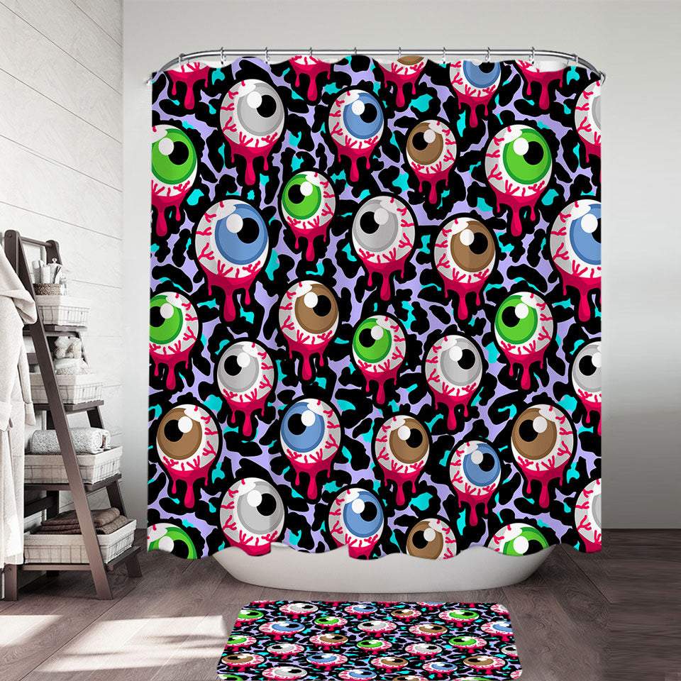 Halloween Scary Shower Curtain Eyeballs