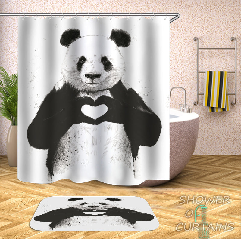 Loving Panda Shower Curtain