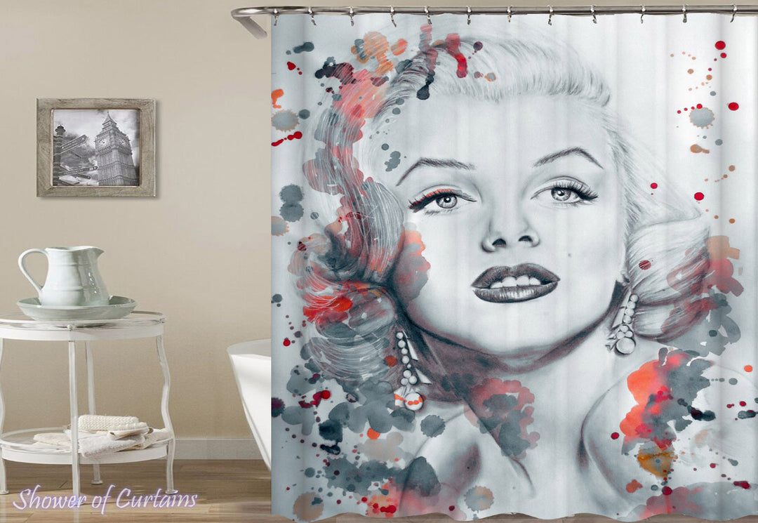 Marilyn Monroe Shower Curtain of  Pencil Portrait