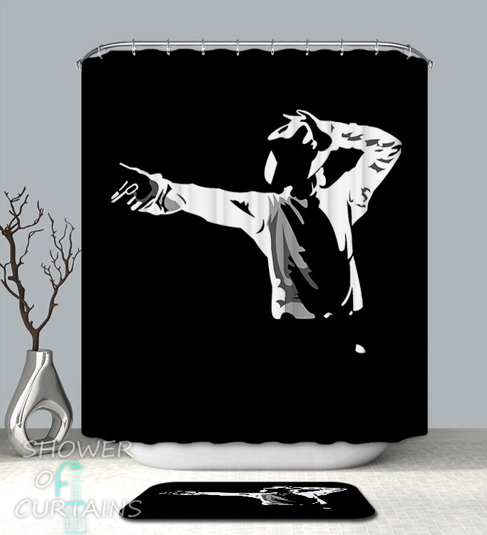 Michael Jackson Shower Curtain - Black And White