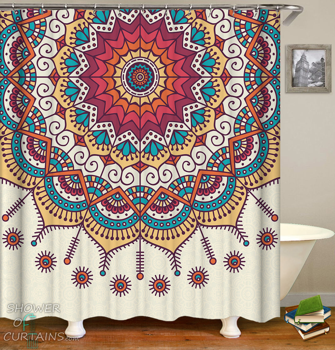 Multi Colored Mandala Shower Curtain