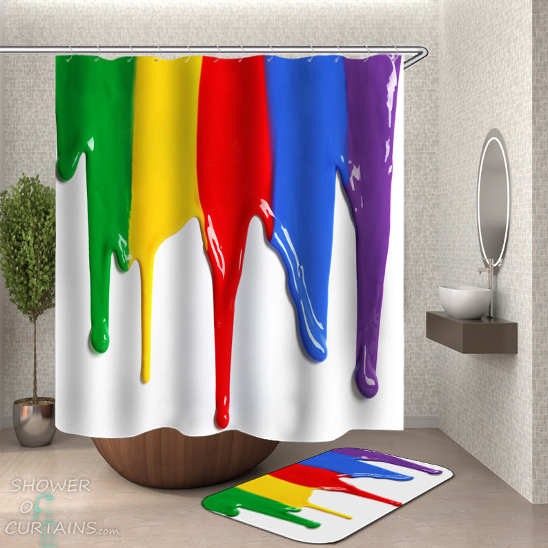 Multi Colored Shower Curtain of Melting Colors