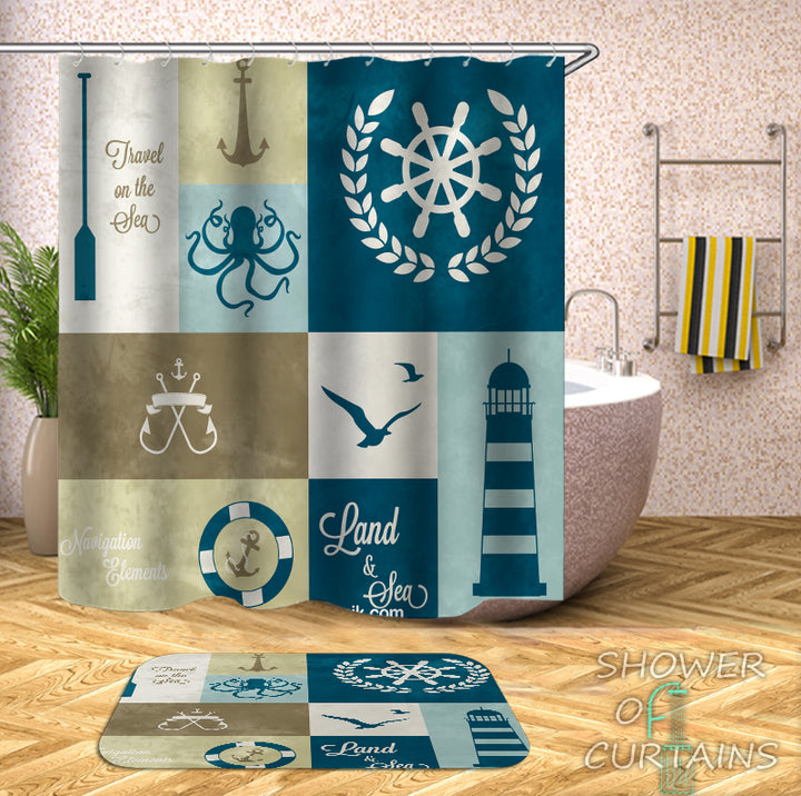 Nautical Shower Curtains Theme