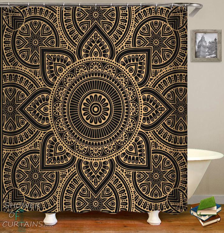 Oriental Mandala Shower Curtain - Oriental Bathroom