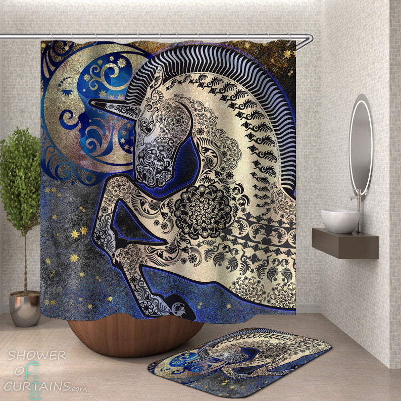 Oriental Unicorn Shower Curtain