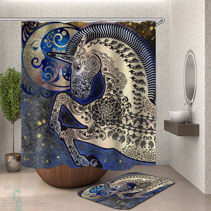 Oriental Unicorn Shower Curtain