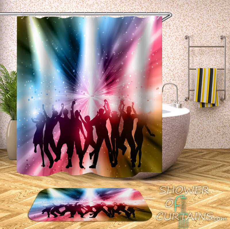 Retro Shower Curtain of The 80' 90' Disco Shower Curtain