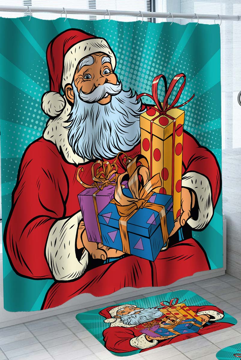 Santa Claus Shower Curtain with your Christmas Presents