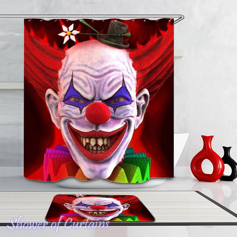 Scary Clown shower curtain