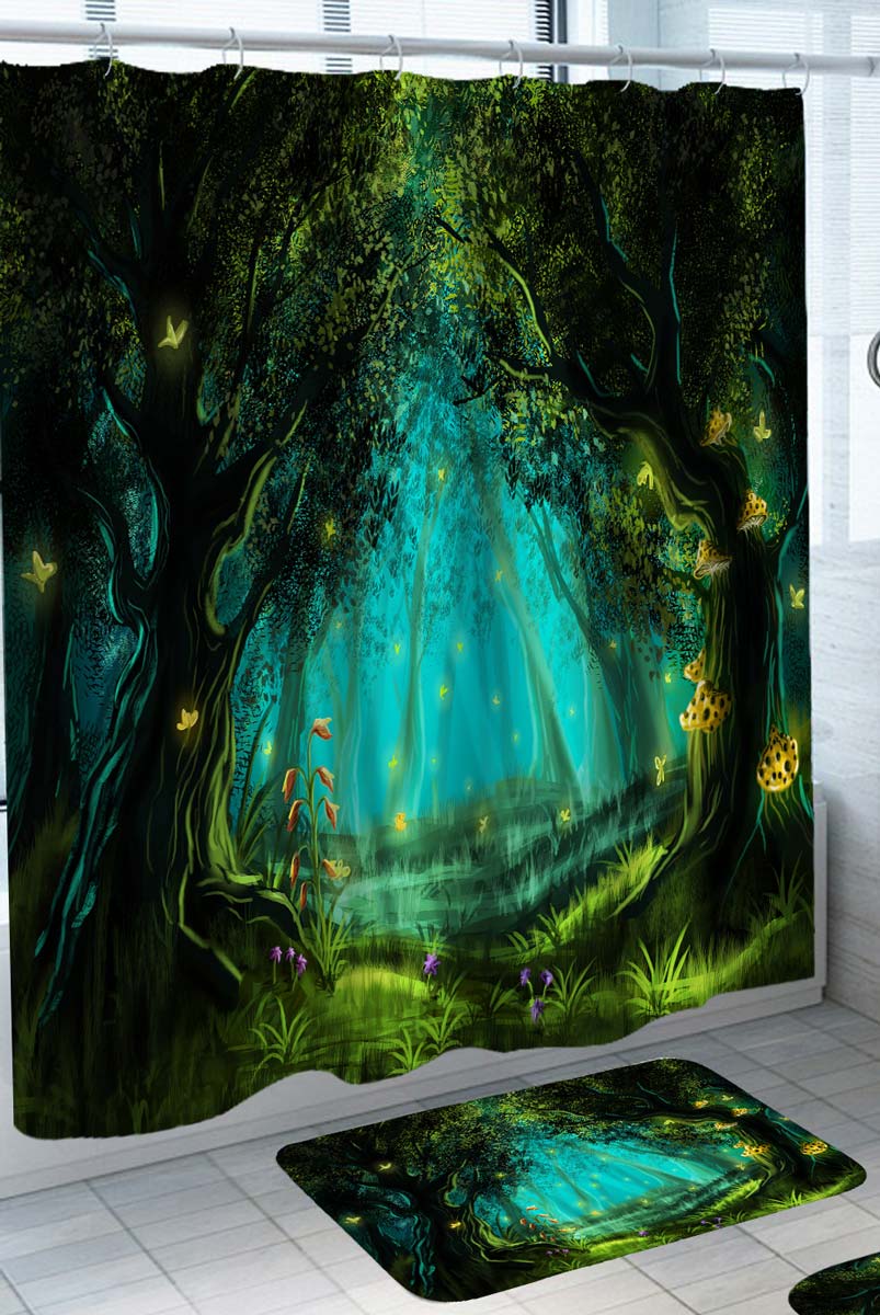 Shining Fairy Forest Shower Curtain