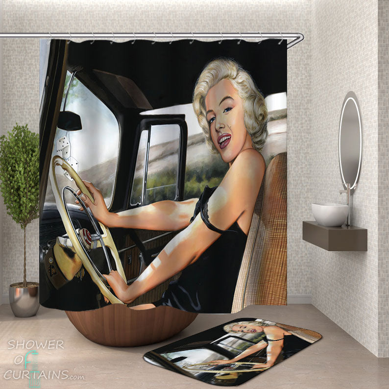 Shower Curtains with Cool Vintage Marilyn Monroe