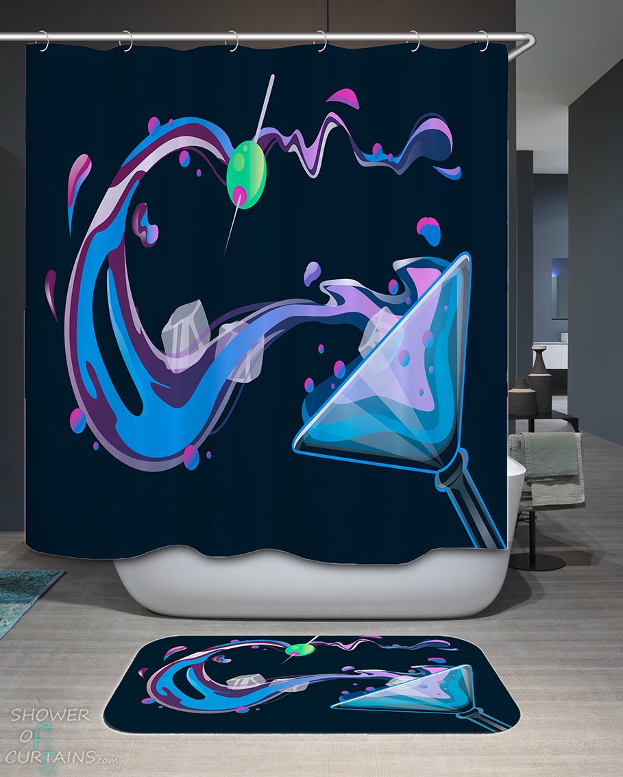 Shower Curtains with Dirty Martini