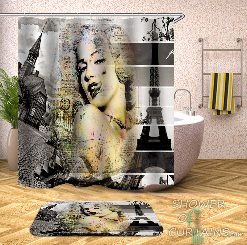 Shower Curtains of Marilyn Monroe In Paris