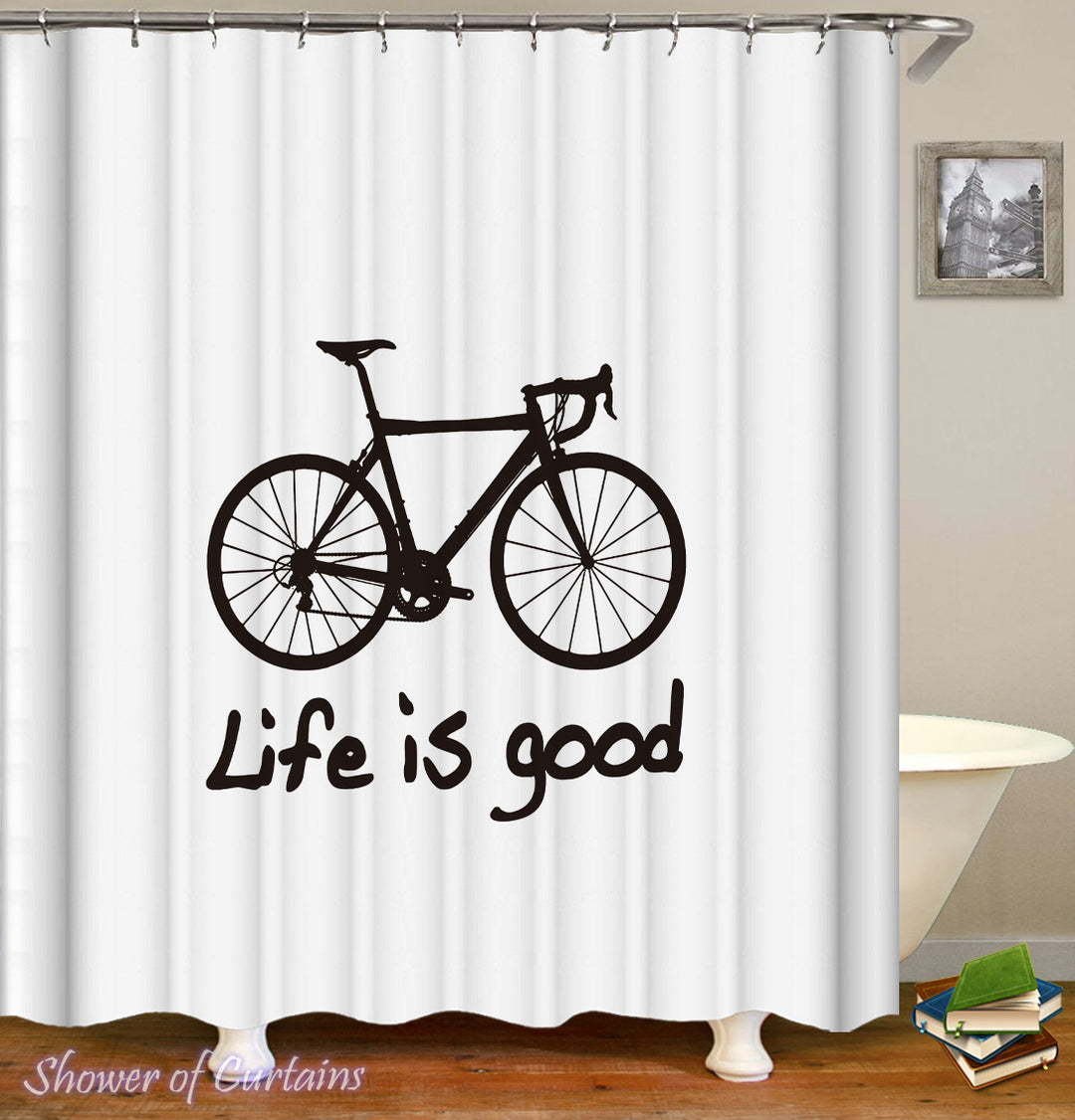 Shower Curtin Of Bicycle Life