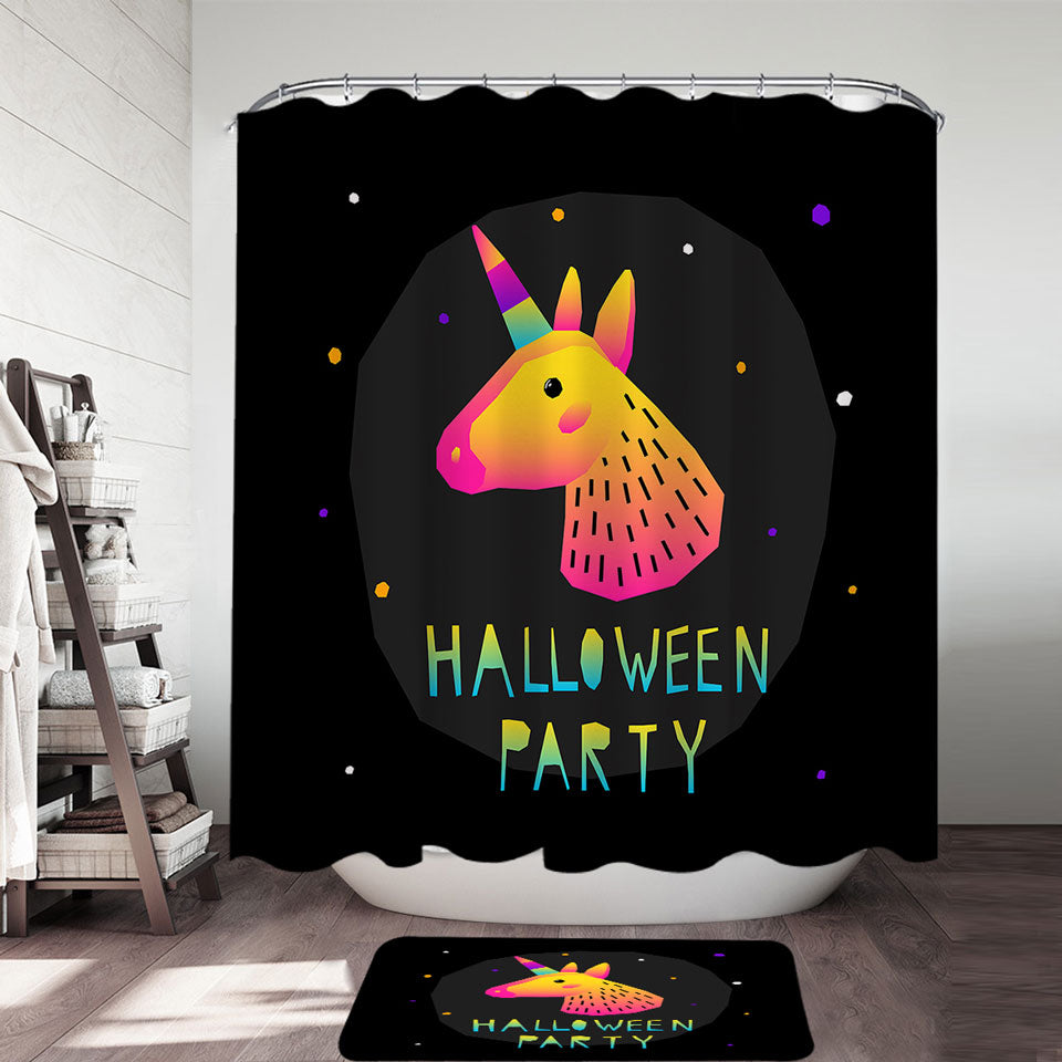 Simple Unicorn Shower Curtain for Halloween Party