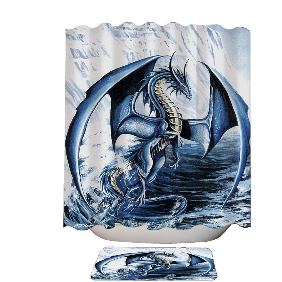 Spirit of the Ice Ocean Dragon Shower Curtains Unique