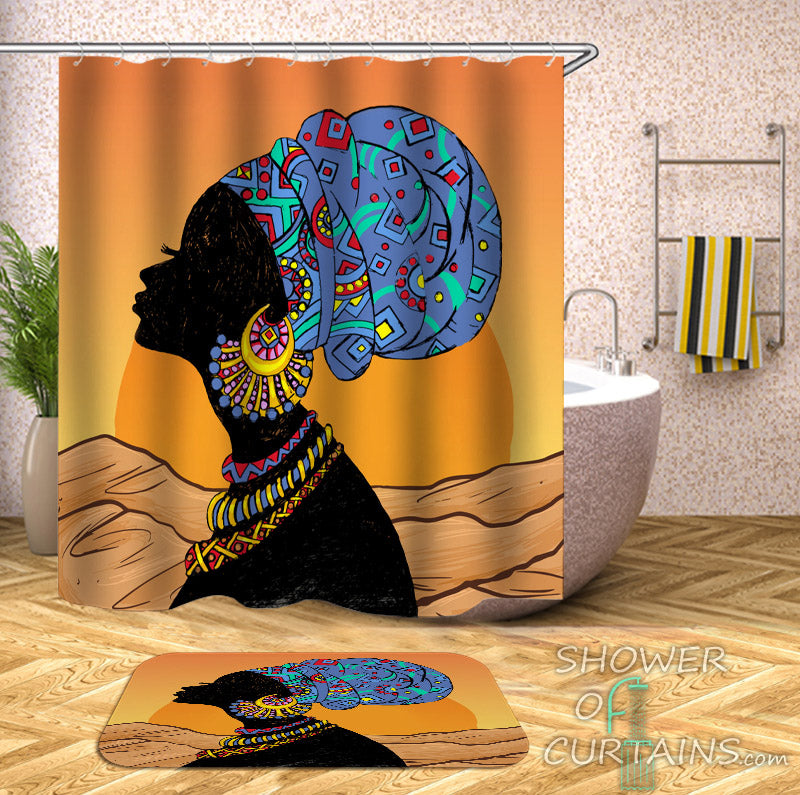 Sunny African Lady Shower Curtain