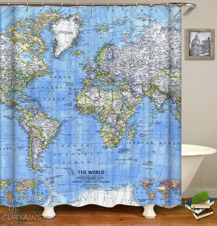 The World Map Shower Curtain