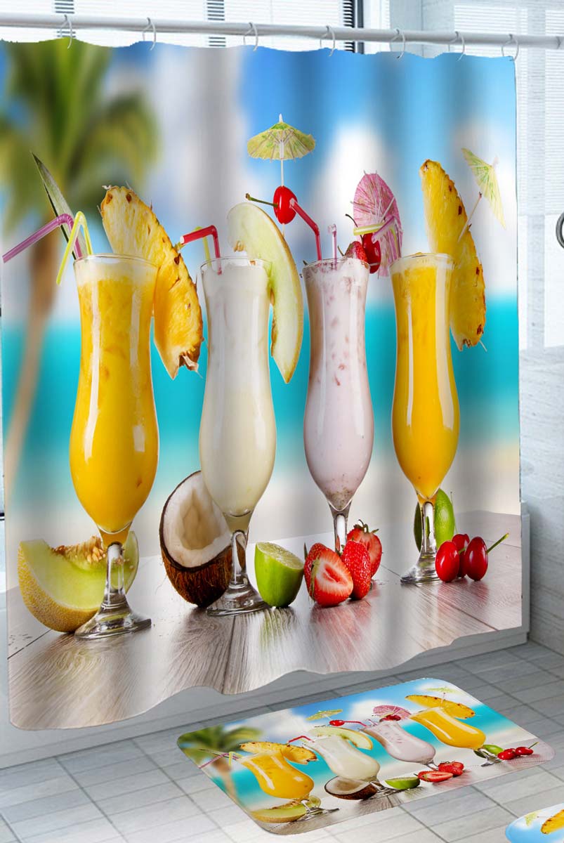 Tropical Fresh Cocktails Shower Curtains